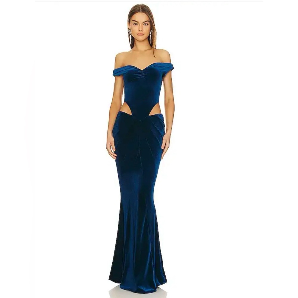 Retrofete Giada Velvet Dress in Navy